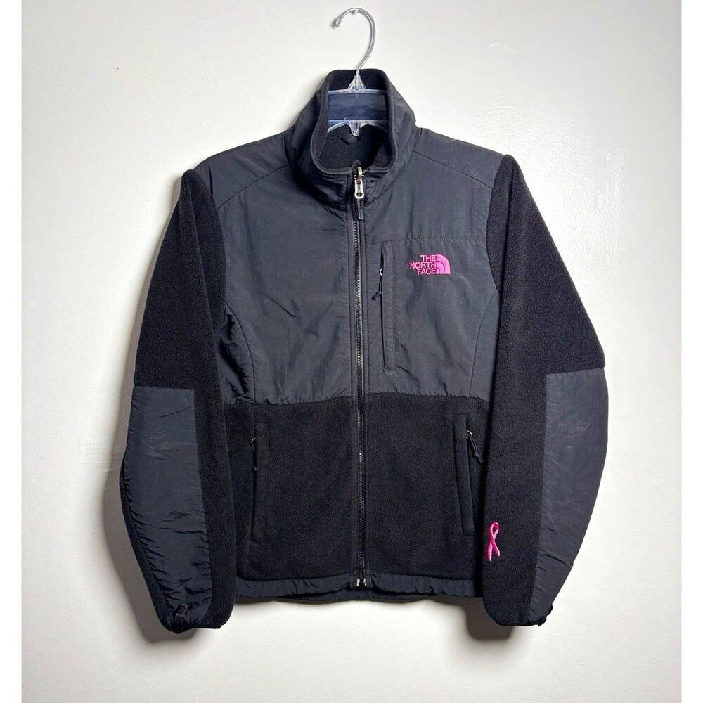 The North Face Denali Women’s S Black Full Zip Jacket Pink Breast Cancer Logo